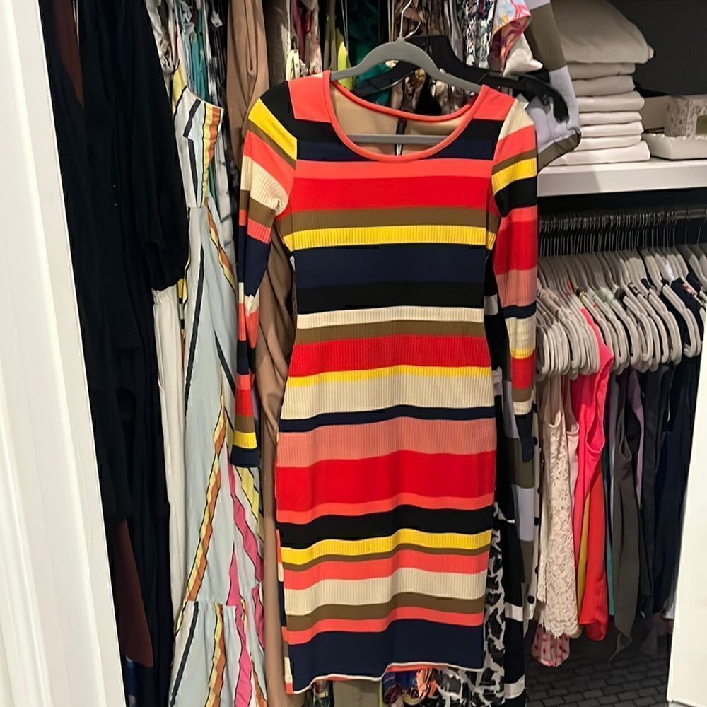 Tracy Reese colorful striped body con dress, size XS, purchased @ Anthropologie